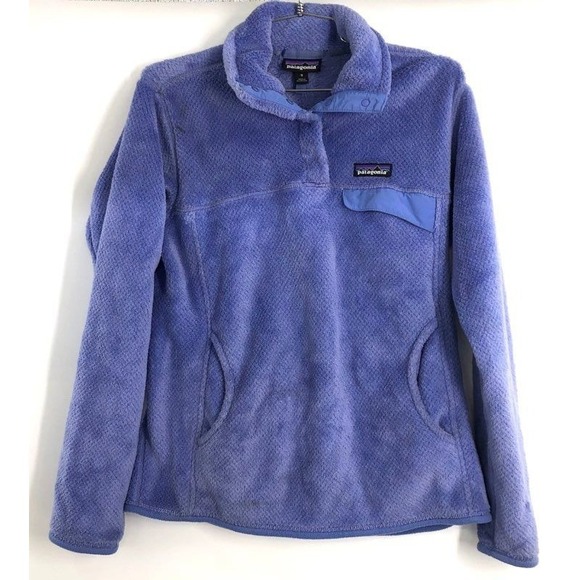 Patagonia Jackets & Blazers - Patagonia Women M Re-Tool Snap-T Fleece Pullover Purple High Pile Western Biker